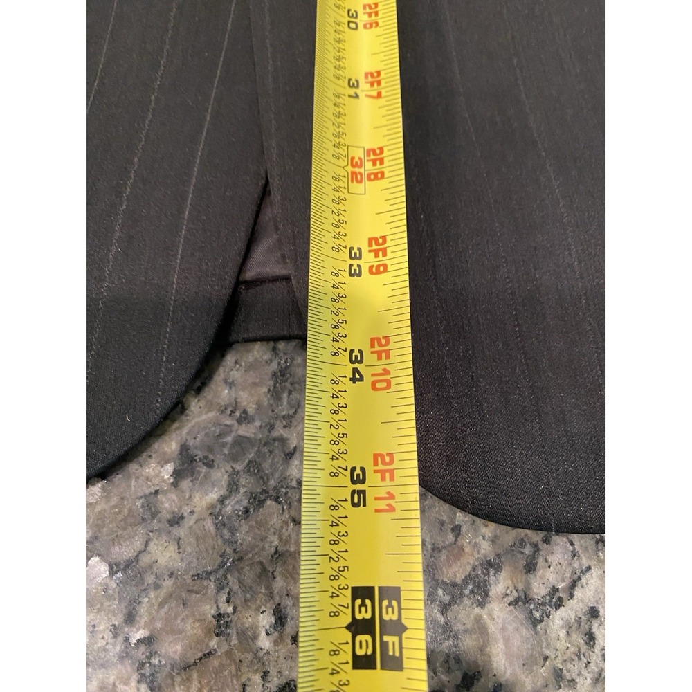 Black Pinstripe 2-Piece Vanetti Suit Size 40L Slacks 34X33 100% Polyester - Picture 12 of 14